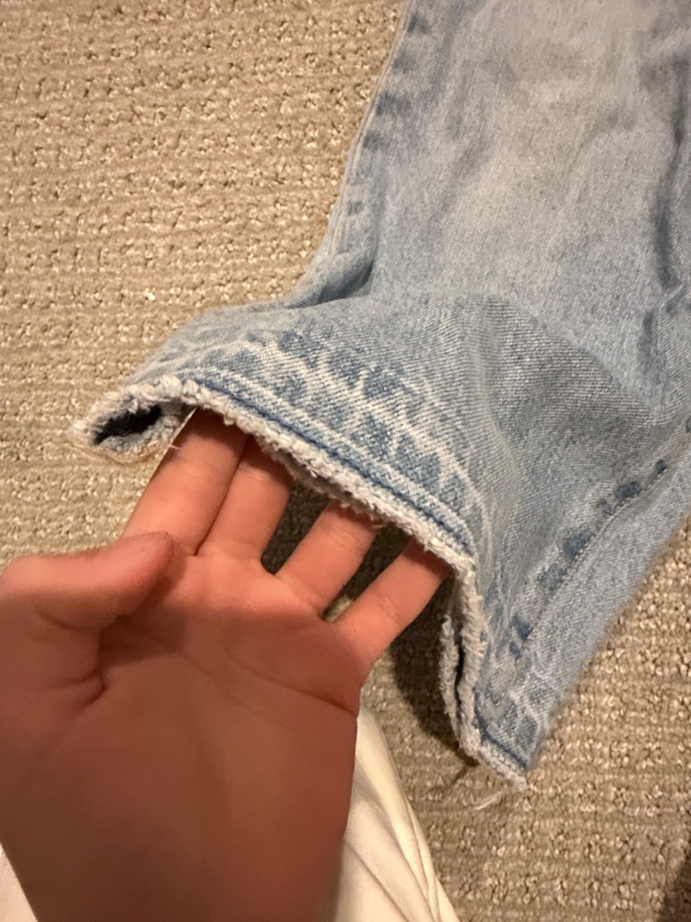 Old Navy Light Blue Distressed Wide-Leg Jeans - Picture 7 of 7